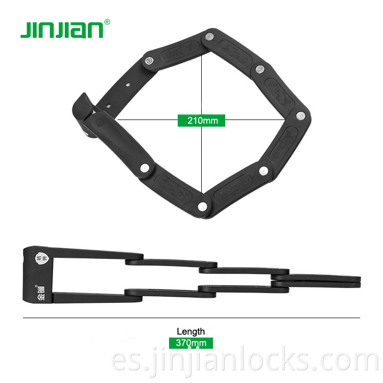 Bloqueo de bicicleta plegable endurecido Bloqueo de la cadena de seguridad de la bicicleta antirrobo con 8 barras de acero inoxidable de alta seguridad CLAQUETA PLOTABLE